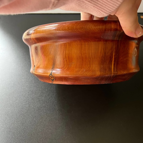 Handmade Sealed Wooden Decor Fruit Bowl Art Deco Cottage Core Minimalist - Picture 5 of 9